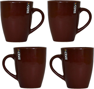 

KV ENTERPRISES1 KV00024 Ceramic Mug(240 ml, Pack of 4), Multicolor