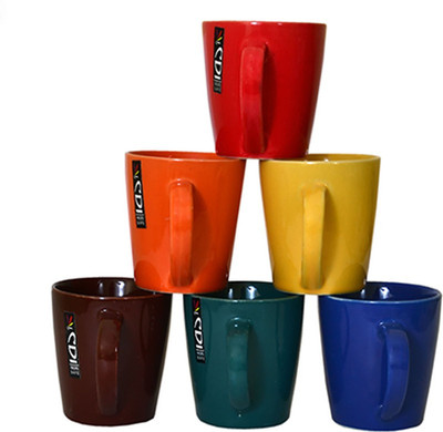 

KV ENTERPRISES1 KV00001 Ceramic Mug(240 ml, Pack of 6), Multicolor