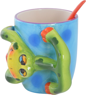 

Rubiaa Rubiaa_4 Ceramic Mug(200 ml, Pack of 2), Blue