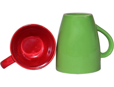 

KV ENTERPRISES1 KV00020 Ceramic Mug(240 ml, Pack of 2), Multicolor