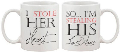 

VAMSUM I STOLE Ceramic Mug(350 ml, Pack of 2), Multicolor