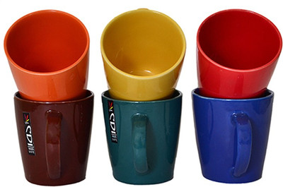 

KV ENTERPRISES1 KV00039 Ceramic Mug(140 ml, Pack of 6), Multicolor