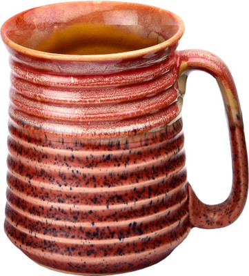 

Amber Shine Red Marble Finish Beer Ceramic Mug(750 ml), Multicolor
