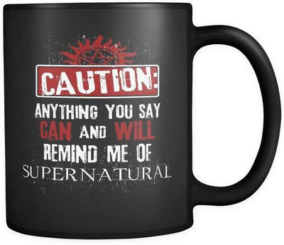 

VAMSUM ANYTHING YOU SAY CAN AND WILL ...SUPERNATURAL Ceramic Mug(350 ml), Multicolor