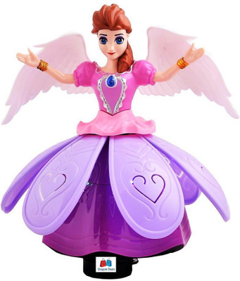 

GRAPPLE DEALS Cute Princess Dancing Doll & Rotating Angel Girl With Flashing Lights and Music For Kids(Multicolor)