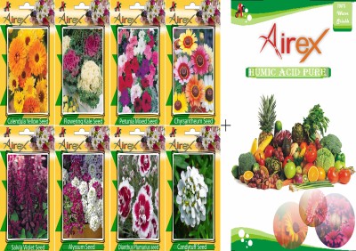 Airex Calendula Yellow, Flowering Kale, Petunia Mixed, Chyrsantheum, Salvia Violet, Alyssum, Dianthus Plumarius, and Candytuff Seed(20 per packet)