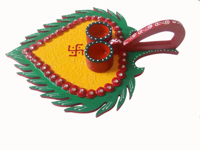 

TASTYCRAFT POOJA THALI PAN SHAPE Wooden(1 Pieces, Multicolor)
