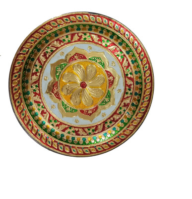 

TASTYCRAFT POOJA THALI MINAKARI WORK Stainless Steel(1 Pieces, Multicolor)