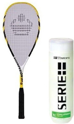 

Cosco Combo of Two, One 'Aggression 99' Squash Racquet and one Box 'TRETORN SERIE' Tennis Ball Pack of 3- Yellow Strung Squash Racquet(Standard, 90 g)