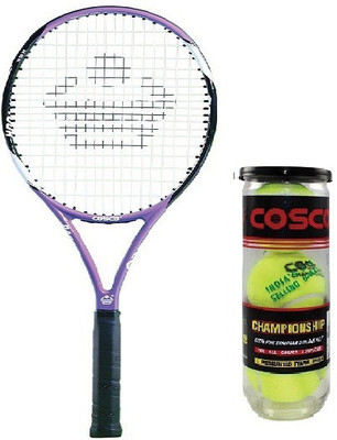 

Cosco Combo of Two, One 'Radar Tour' Tennis Racquet (Color on availability) and One 'Championship' Tennis Ball box (pack of 3) Red, Blue Strung Tennis Racquet(G4 - 4 1/2 Inches, 95 g), Blue;red