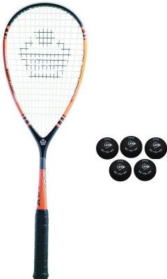 

Cosco Combo of Two, One 'Titanium 10X' Squash Racquet and Squash Balls(pack of 5)- Orange Strung Squash Racquet(Standard, 95 g)
