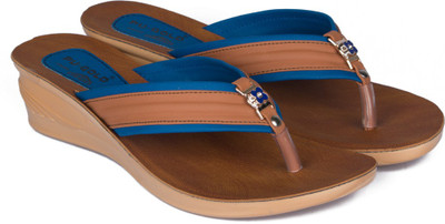 

Asian Women Blue Wedges