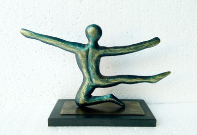 

vedasexports Dancing/2 Table Decor Decorative Showpiece - 10 cm(Iron, Green)