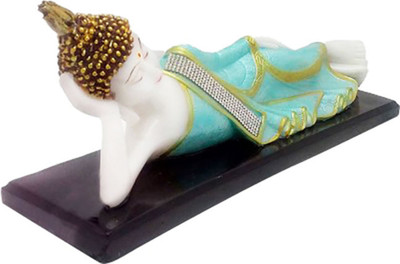 

Gaba Trend Sleeping Buddha Decorative Showpiece - 14 cm(Polyresin, White, Light Blue)