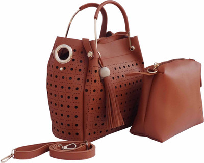

ALIVE Women Casual Brown Leatherette Shoulder Bag