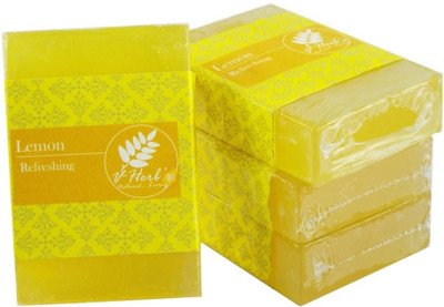 

vherbs Handcrafted Lemon Soap Soap - Pack of 4(200 g, Pack of 4)