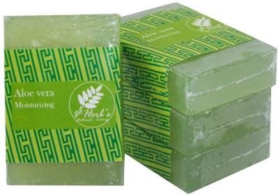 vherbs Handcrafted Aloe Vera Soap - Pack of 4(200 g, Pack of 4)