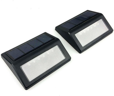 

OM Pack of 2, 6 Led white solar stair case garden light Solar Light Set(Wall Mounted Pack of 2)