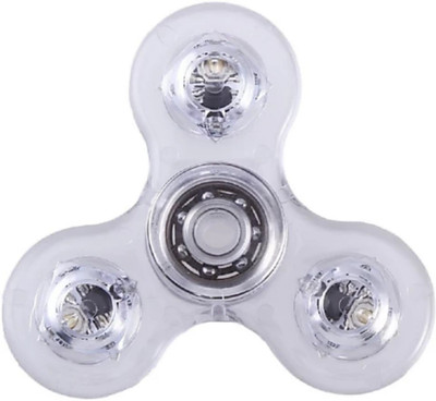 

ROSE Crystal Transparent LED Light Fidget Hand Spinner Toy With Three Different Led Light Mode (Multicolor)(Multicolor)
