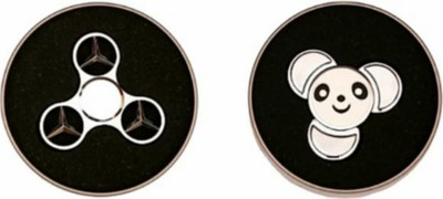 

SANJARY METAL BUILT SET OF 2 SPINNERS TRI MERCEDES AND PANDA (SILVER)(Silver)