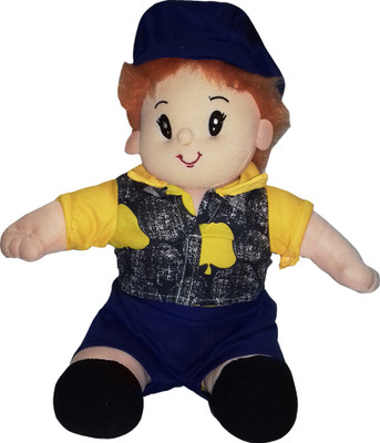 

kidoz kingdom SITTING BOY WITH CAP STUFF TOY - 28 cm(Multicolor)