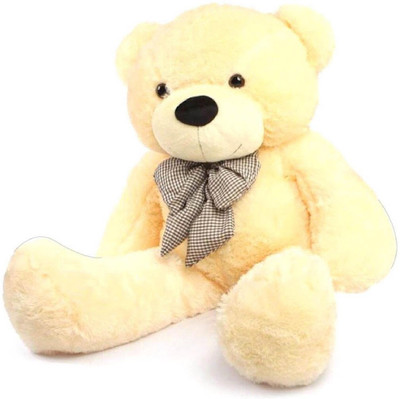 

Blue Barrel Cream Teddy Bear Soft toys 3 Feet - 91 cm(CREAM COLOR)