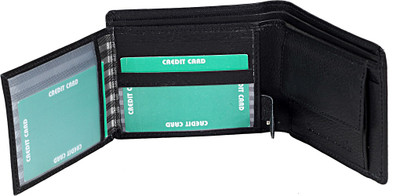 

pocket bazar Men Black Genuine Leather Wallet(5 Card Slots)