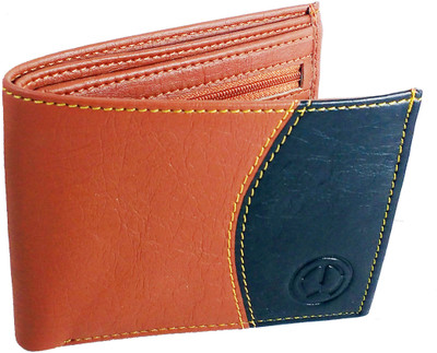 

ShabCreation Men Tan, Black Artificial Leather Wallet(8 Card Slots)
