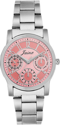 

JAINX JW566 Chrono Pattern Pink Dial Watch - For Women