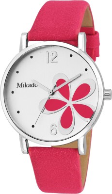 Mikado Pink flora nalog watch for women and girls with 1 year warrenty Watch  - For Girls   Watches  (Mikado)