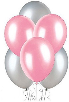 

TOYXE Solid 40604 Metallic HD Birthday , Baby Shower Party Decoration Balloon(Pink, Silver, Pack of 100)