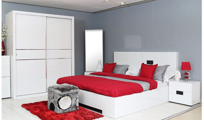 

HomeTown Edwina Engineered Wood King Bed With Storage(Finish Color - WHITE)