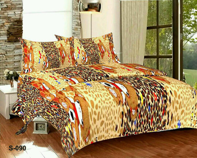 Shreejee 144 TC Polyester Double Printed Flat Bedsheet(Pack of 1, Multicolor)