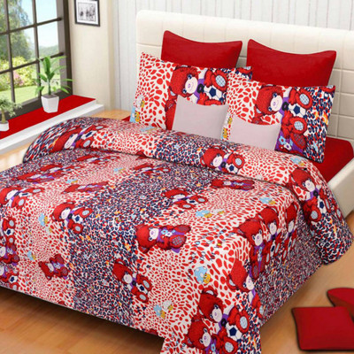 Shreejee 130 TC Polyester Double Printed Bedsheet(Pack of 1, Multicolor)