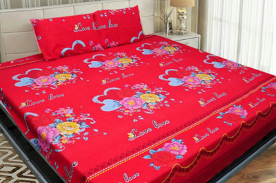 Shreejee 130 TC Polyester Double Printed Bedsheet(Pack of 1, Multicolor)