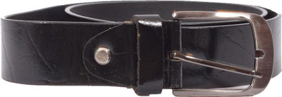 

clothifashion Men Casual Black Genuine Leather Belt, Shine black