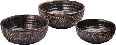 Amber Shine Bowl Ceramic Bowl(Multicolor, Pack of 3)
