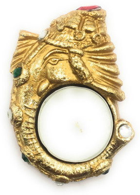 AuraDecor Ganesha Gold Hand Made Polyresin Tealight Holder(Gold, Pack of 2)