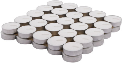 

Kingsway Wax Tealight Candles (Set of 50, Unscented) Candle(White, Pack of 50)