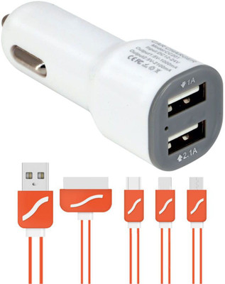 

FineArts 2.1 Amp Turbo Car Charger(White), Multicolor