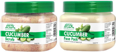 

SSCPL Herbals Cucumber Scrub & Face Pack (150gms each)(Set of 2)