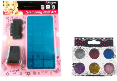 

Iris 7 Premium Nail Art Stamp Kit with Glitter Pots(Nil)