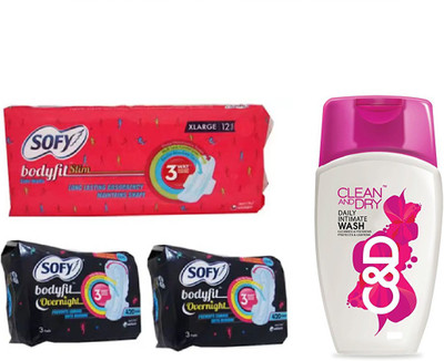 

sofy bodyfit slim, bodyfit overnight, Clean And Dry Daily Intimate Wash(Set of 4)