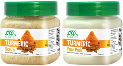 

SSCPL Herbals Turmeric Scrub & Face Pack (150gms each)(Set of 2)
