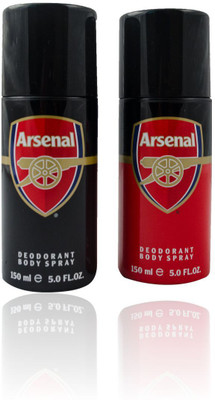 ARSENAL Black Reg Deodorant Spray - For Men(300 ml, Pack of 2)
