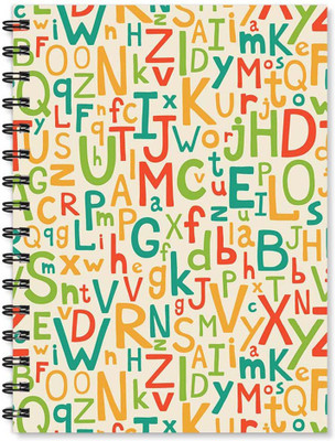 

100yellow A5 Notebook(Notebook | Alphabet Printed Note book | Designer Wire Bound Ruled Paper Sheets Personal and Office Stationary Notebooks Diary-Ideal for Kids, Multicolor)