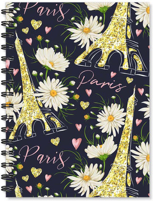 

100yellow A5 Notebook(Notebook | Eiffel Tower Printed Note book | Designer Wire Bound Ruled Paper Sheets Personal and Office Stationary Notebooks Diary-1 Piece (170 Pages,Blue), Multicolor)