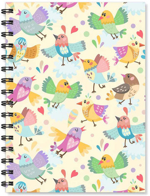 

100yellow A5 Notebook(Notebook | Bird Printed Note book | Designer Wire Bound Ruled Paper Sheets Personal and Office Stationary Notebooks Diary-Ideal for Kids, Multicolor)