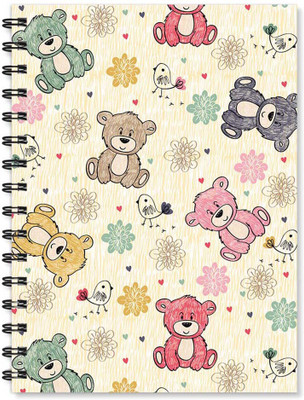 

100yellow A5 Notebook(Notebook | Teddy Printed Note book | Designer Wire Bound Ruled Paper Sheets Personal and Office Stationary Notebooks Diary-Ideal for Kids, Multicolor)