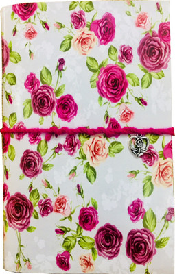 Goonj Creations Regular Diary(Handmade Handcrafted Diary, Pink, White, Green), Green;pink;white
